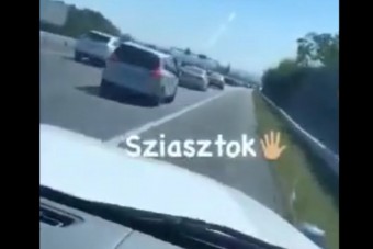 Végigveretett egy nő az M7-esen a leállóban, és a felvételt büszkén feltöltötte a netre