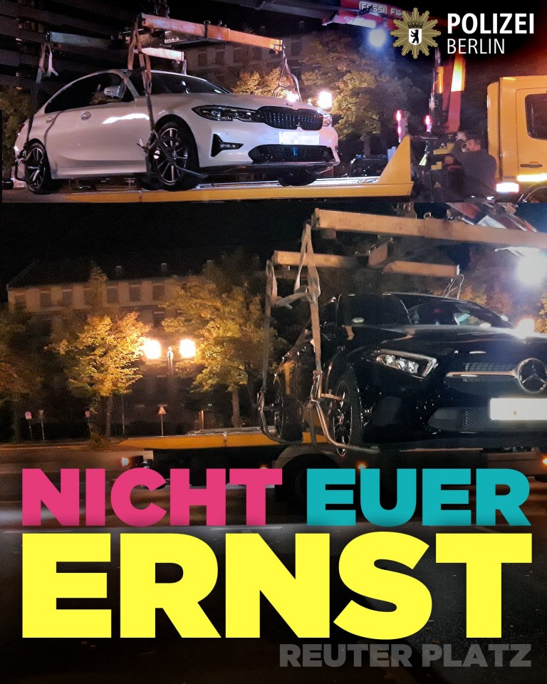 A német rendőrök nem vicceltek: a jogosítványt bevonták, az autókat lefoglalták a versenyzőktől 1