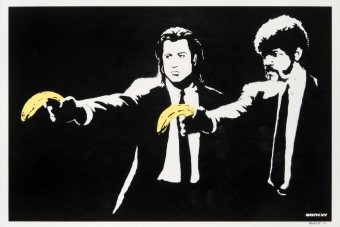 Hatalmas összegért kelt el az ikonikus Banksy-festmény