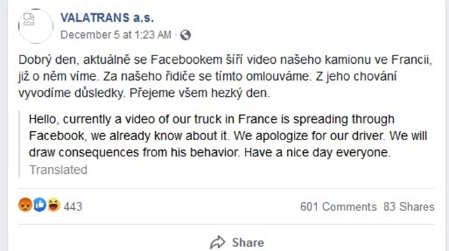 Munkaadója is elnézést kért az őrülten előző kamionos miatt 1 | Vezess Munkaadója is elnézést kért az őrülten előző kamionos miatt 1