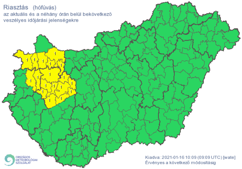 Elsőfokú riasztást adtak ki hófúvás veszélye miatt 1