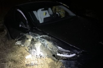 Robotpilótára kapcsolt Tesla ütközött rendőrautónak