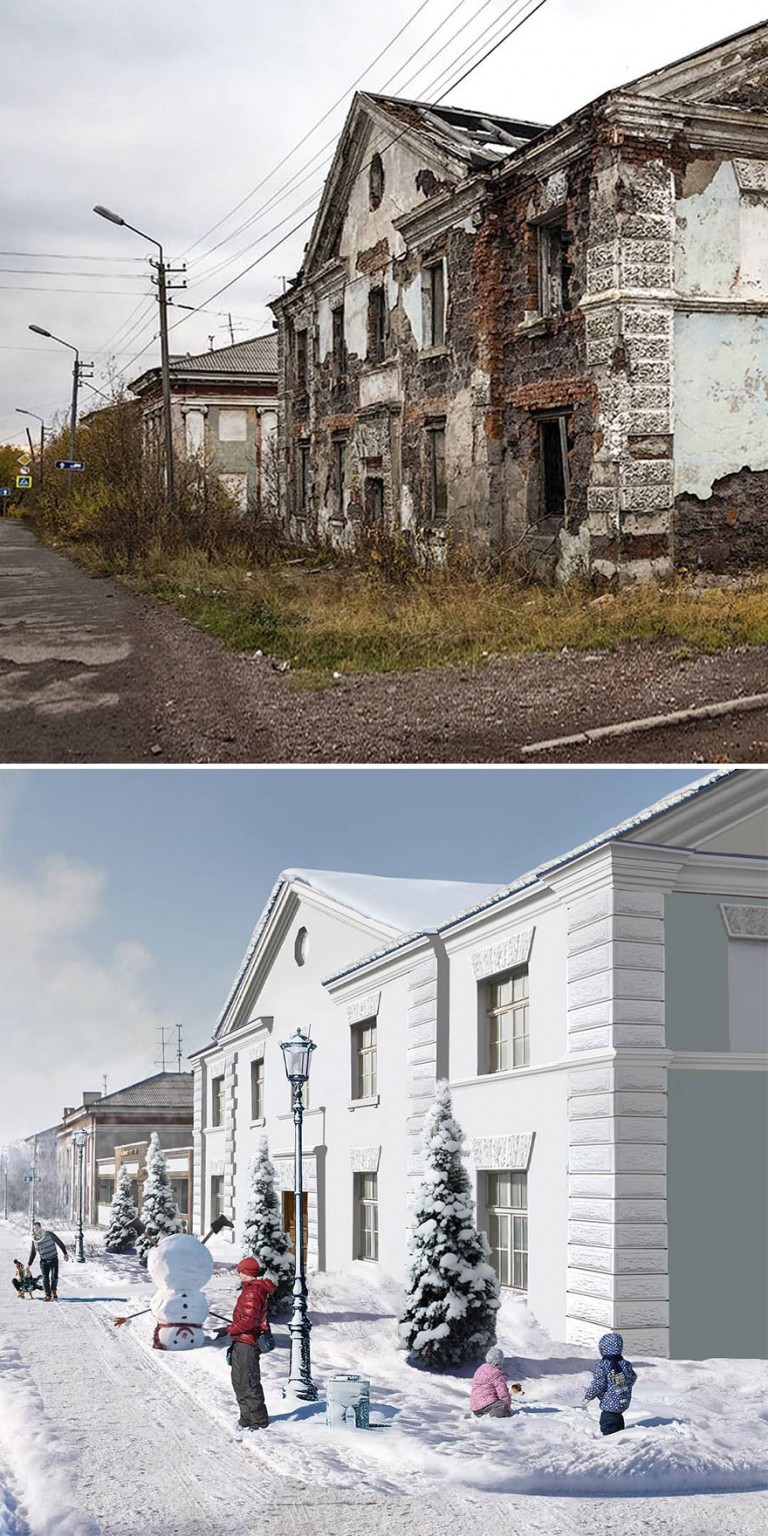 Szellemjárta orosz városokat támaszt fel az ukrán művész, digitálisan 1