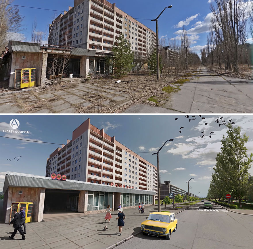 Szellemjárta orosz városokat támaszt fel az ukrán művész, digitálisan 5