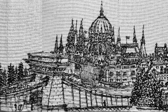 WC-papírra rajzolták a budapesti látképet