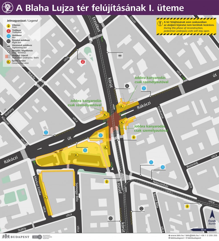 Hónapokig járhatatlan lesz a Blaha Lujza tér 1