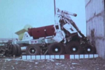 Rakétahajtású mozdonyt lőttek egy atomhulladékot szállító kamionnak