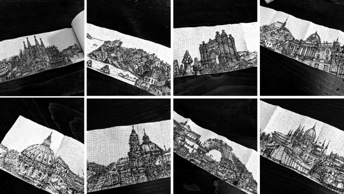 WC-papírra rajzolták a budapesti látképet 2 | Vezess WC-papírra rajzolták a budapesti látképet 2