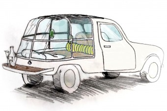 Műteremlakás készült veterán autóból