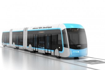 Gumikerekes villamos, ami az aszfaltból veszi az áramot