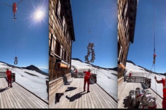 Helikopterrel érkezik a sör 3000 méter felett