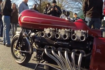 Őrült és furcsa a V12-es Lamborghini-blokkos motorkerékpár