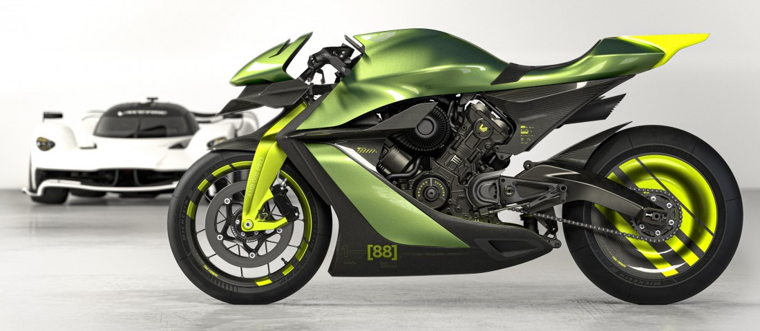 Kétkerekű pályaszörny az Aston Martintól