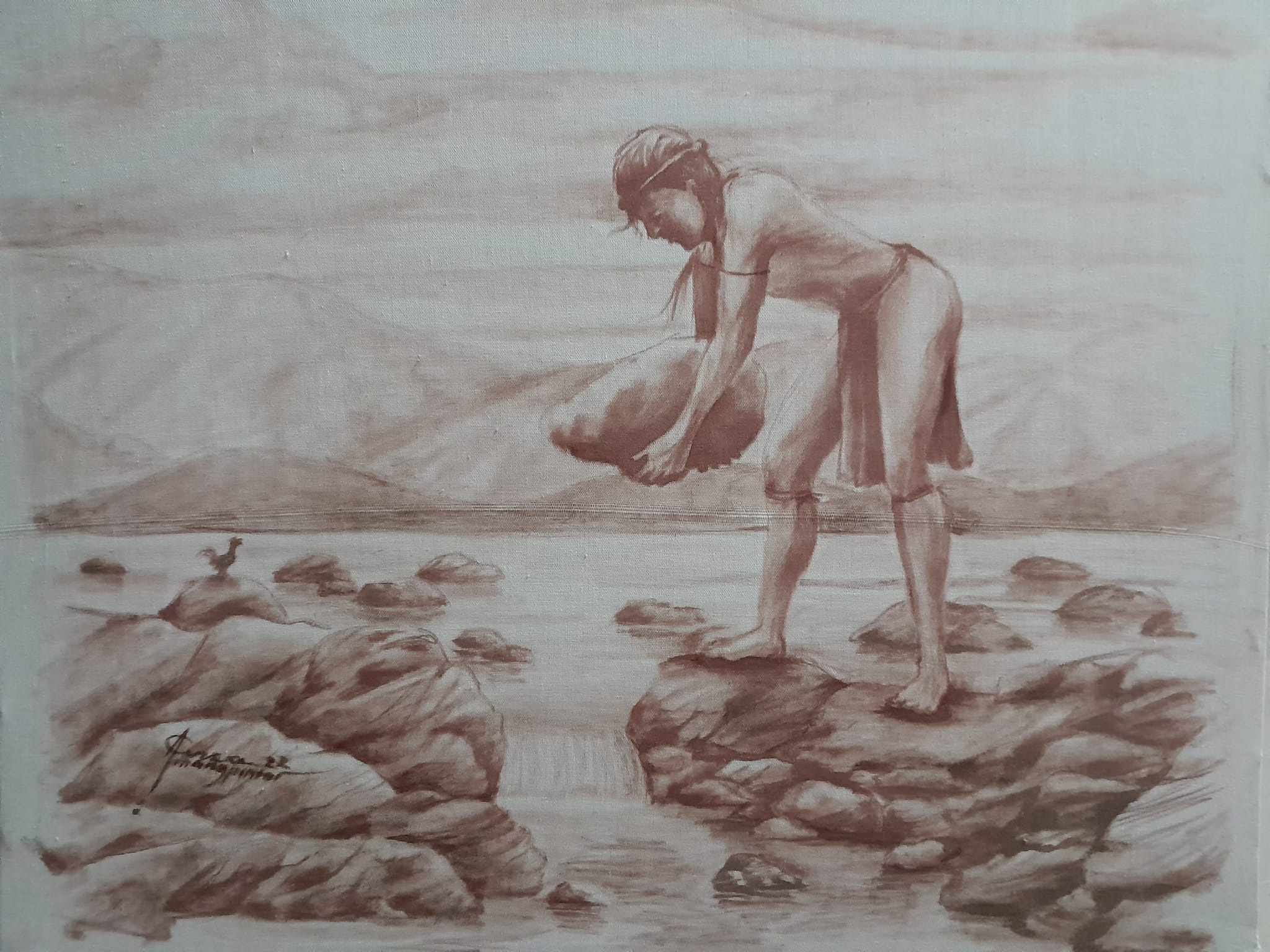 Saját vérével fest egy művész 1