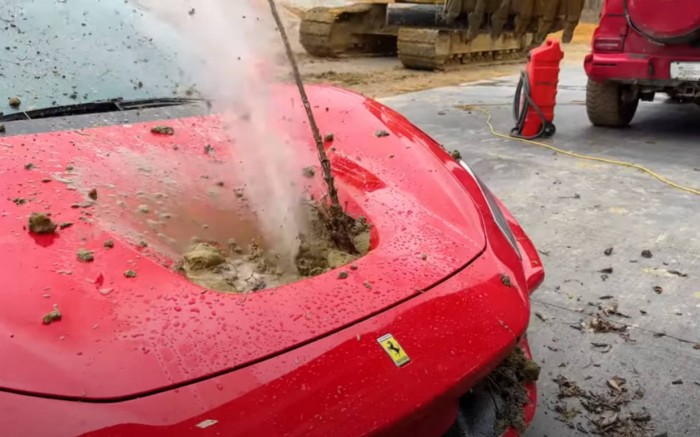 He deliberately humiliates and destroys the Ferrari, but many people watch 3