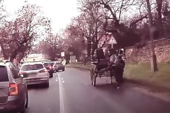 Elszabadult lovas kocsi száguldott a forgalommal szemben Fóton