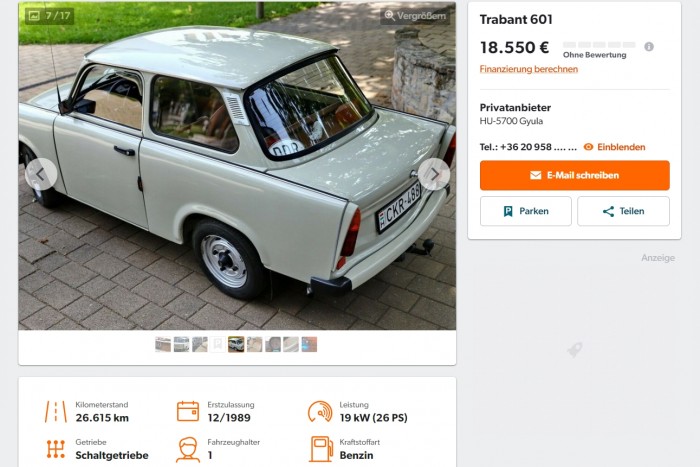 Több mint ötmilliót kérnek ezért a Trabantért, nem véletlenül 9