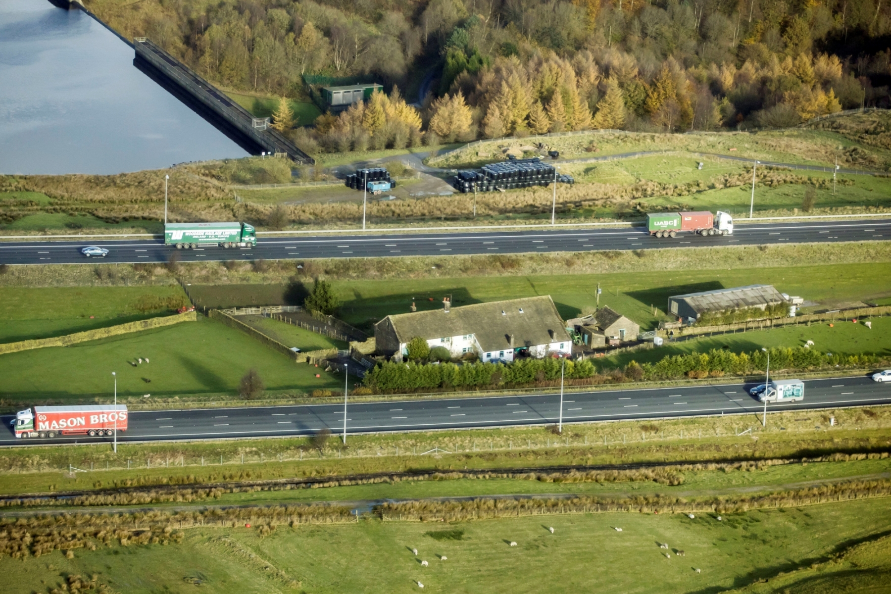 The farm is divided by a highway like no other in the world 5