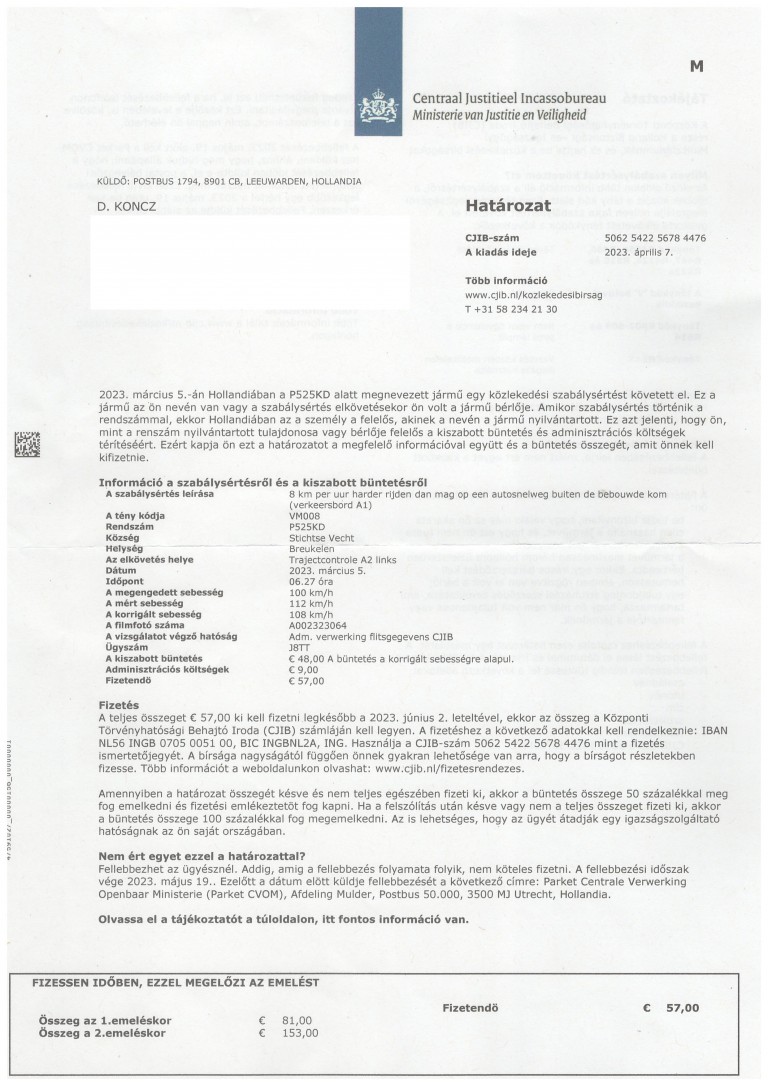 Gyorshajtási bírságot kaptam külföldről, tényleg fizetnem kell? 1