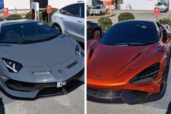 Szupersportkocsik foglalták el a Tesla-töltőoszlopokat, de volt egy jó kifogásuk