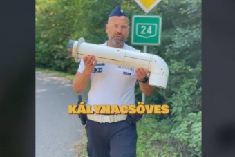 Mátrába készülő motorosoknak üzent a magyar rendőrség egy kályhacsővel