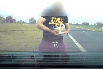 Őrült vagy hős, aki autópályán tolatva, kiszállva mentett macskát?