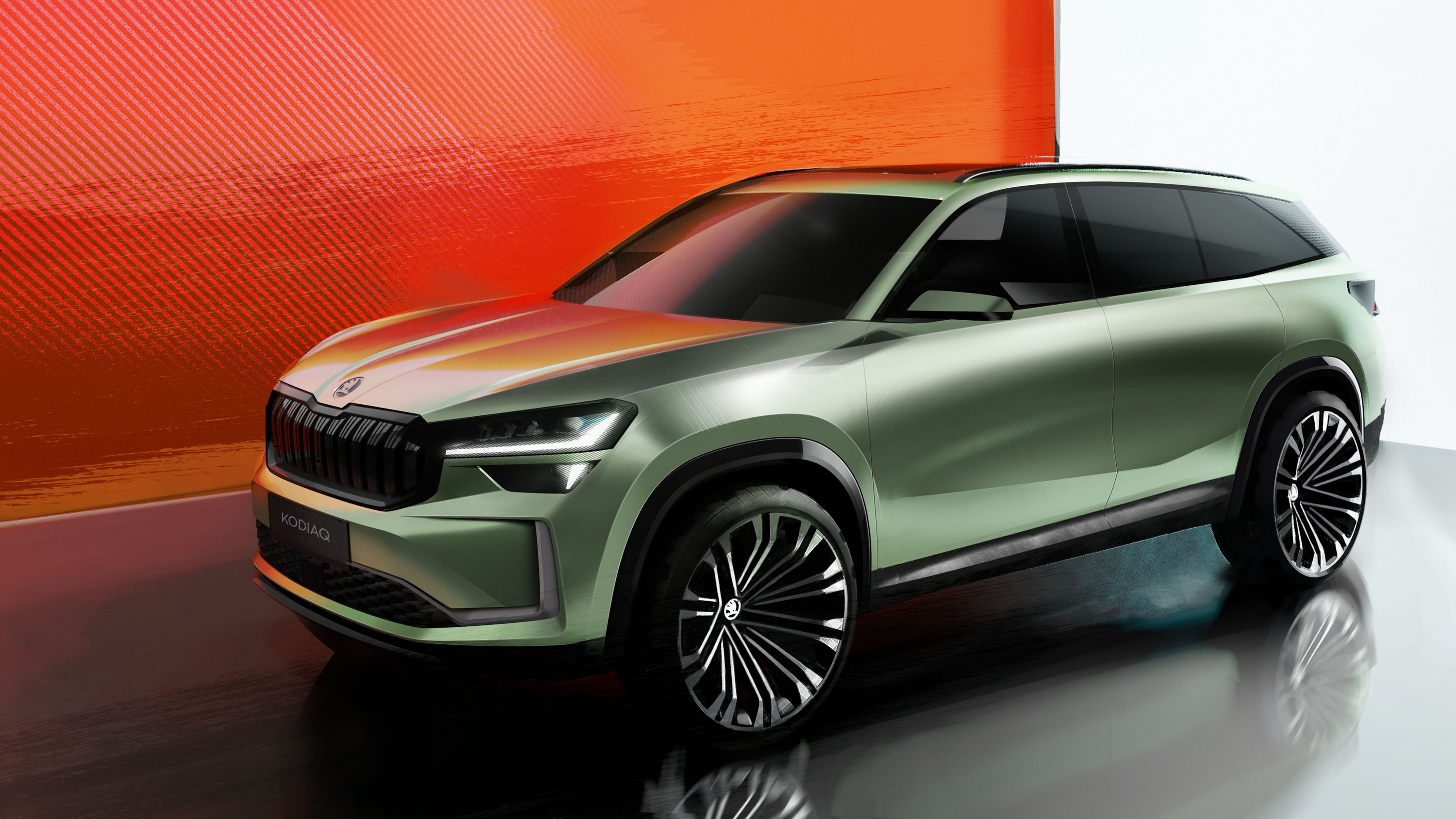 The first images show the new seven-seater Skoda 4