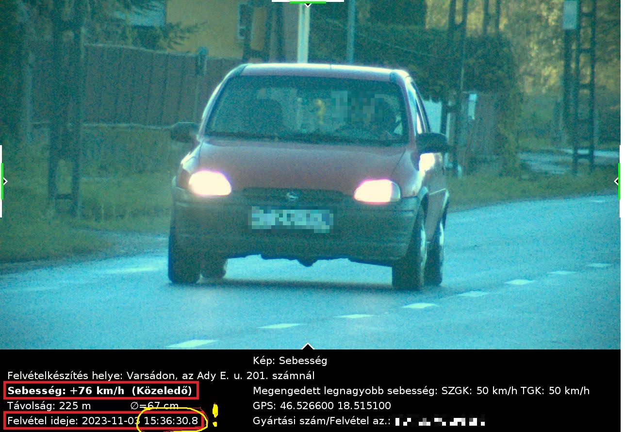 41 perc alatt háromszor kapta el ugyanaz a traffipax Varsádon 1