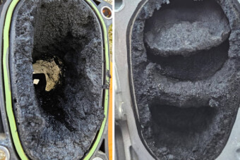 Alig futott, mégis brutális lerakódás keletkezett ebben a dízelmotorban