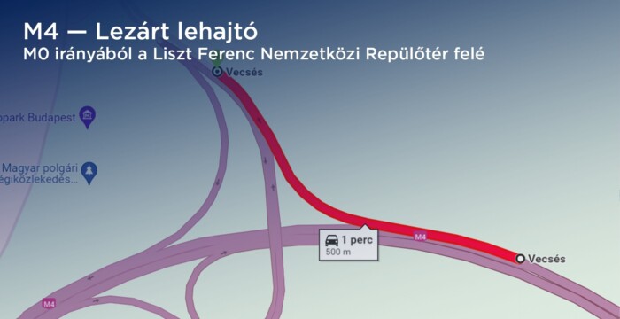 Lezárják a ferihegyi reptér lehajtóját, kerülni kell 1 | Vezess Lezárják a ferihegyi reptér lehajtóját, kerülni kell 1