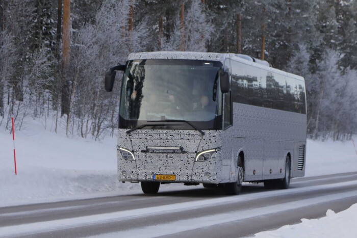 A mysterious masked bus travels on the roads