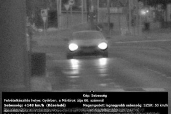 390 ezres bírságot kapott egy győri gyorshajtó