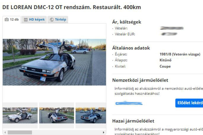 Használt időgépet árulnak itthon