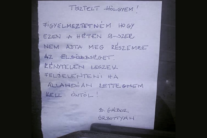 Egy nő tartja rettegésben Gábort, aki végső elkeseredésében cetlihez folyamodott 1