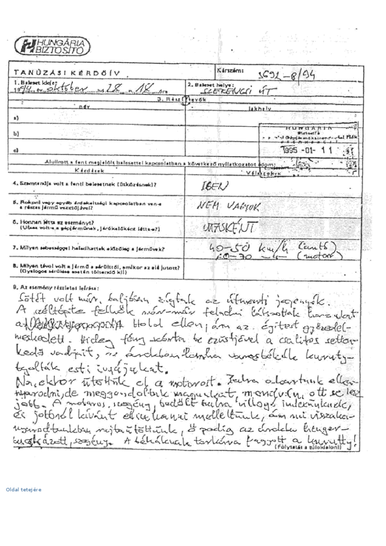 Olyan betétlapot írt egy magyar autós, a biztosítónál hangosan nevettek 1