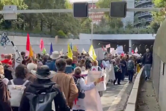 A rendőrök hagyták, hogy a klímavédők lezárják az autópályát