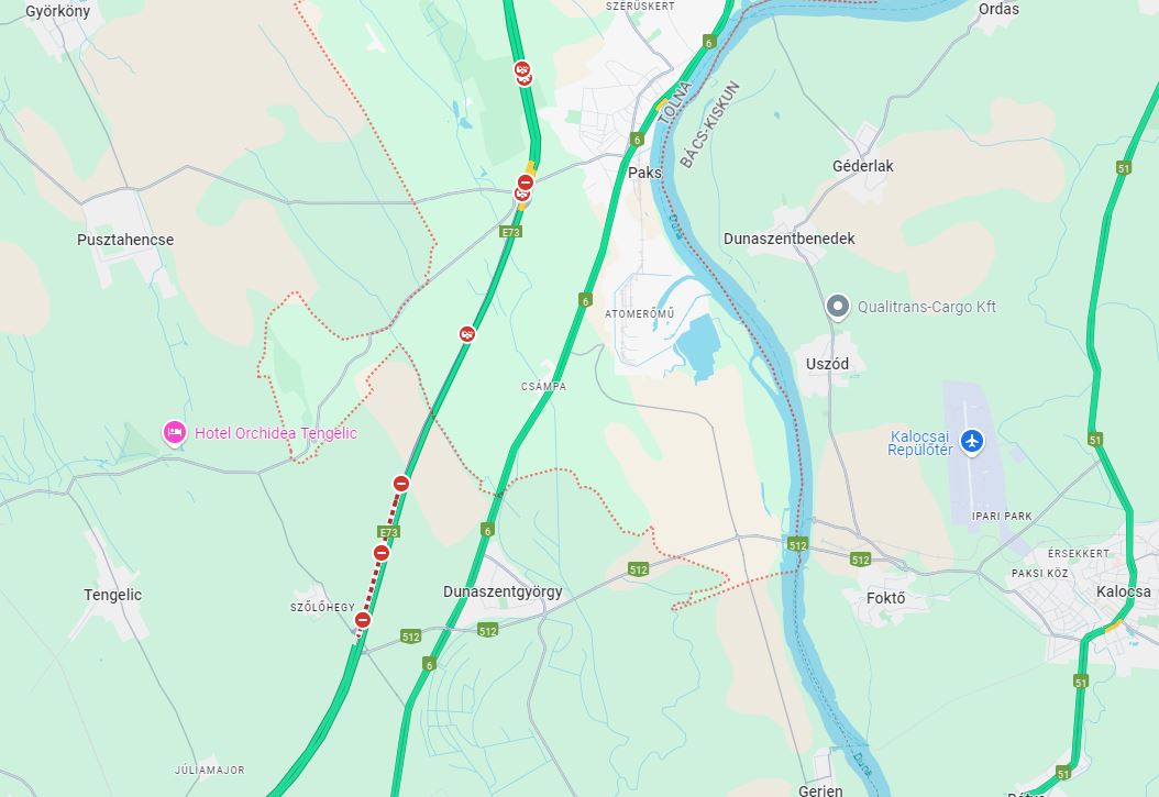 Teljesen lezárták az M6-os autópályát 1