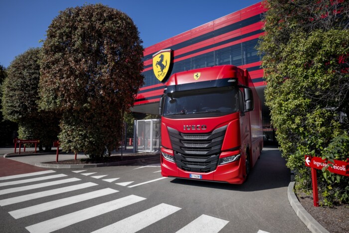 A Ferrari logo was placed on these trucks 1