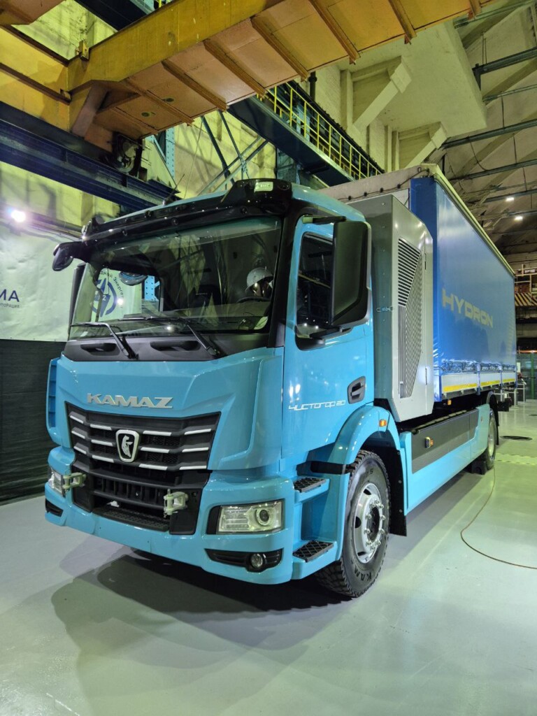 Water vapor leaves the exhaust of the latest Kamaz 2