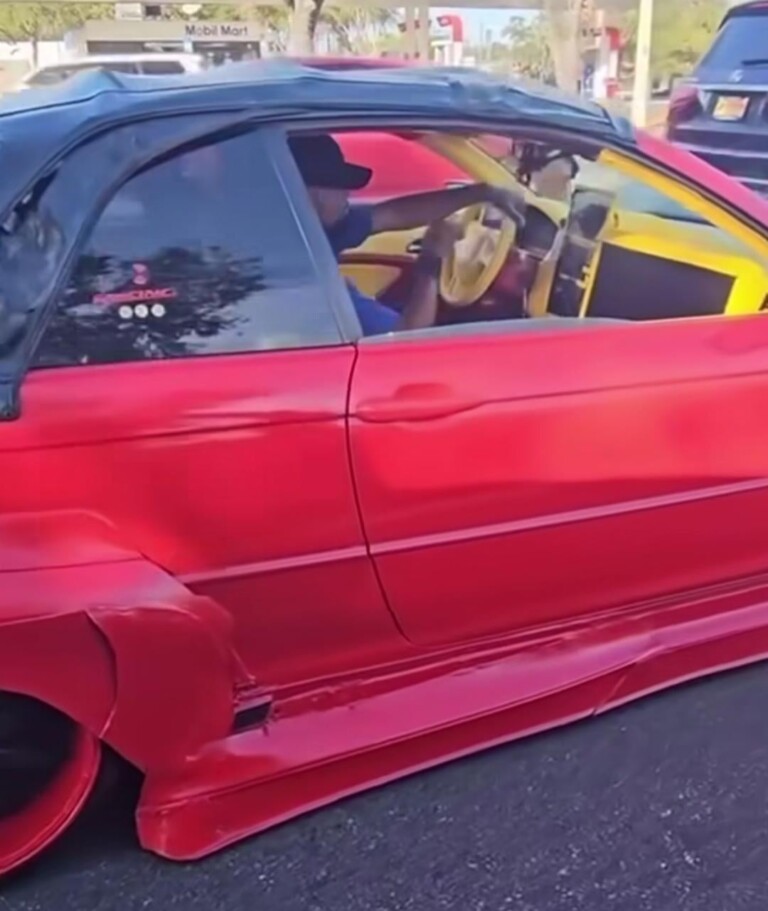 Valami egészen elképesztő vörös bőrgatyás lény lett ebből a BMW-ből 5