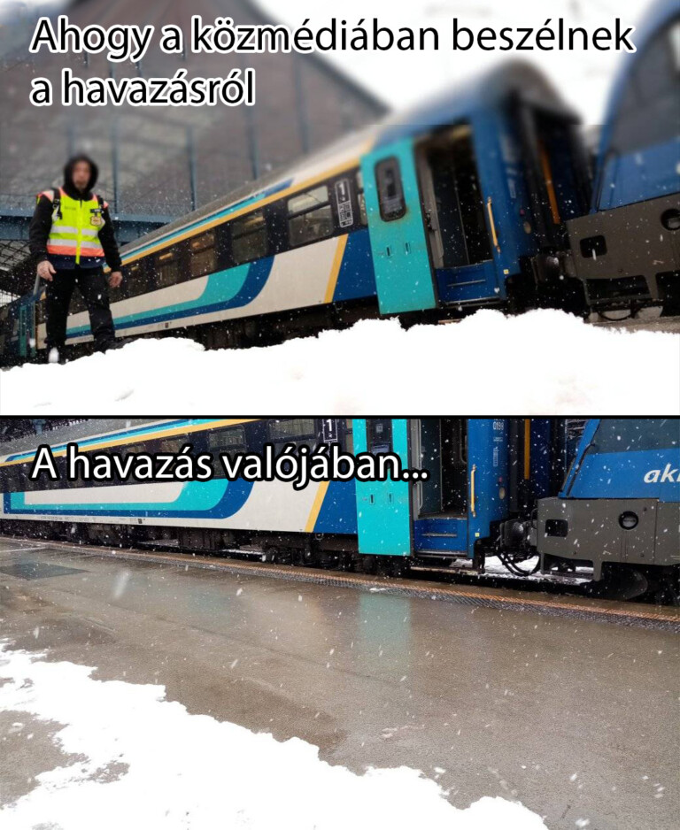 Leesett néhány centi hó, a MÁV térdig gázol benne 2