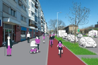 Biciklisáv épül a Váci úton is, így fog kinézni