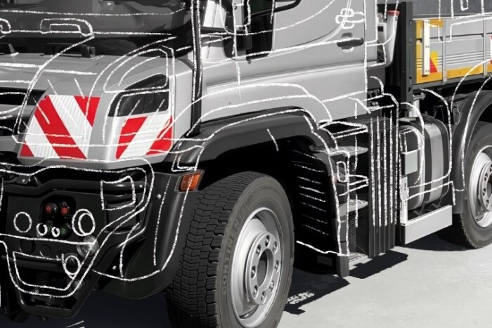 Ültetett platós a Mercedes háza tájáról