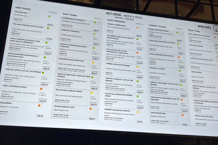 Ennyiért lehet enni a debreceni BMW-gyár menzáján 1