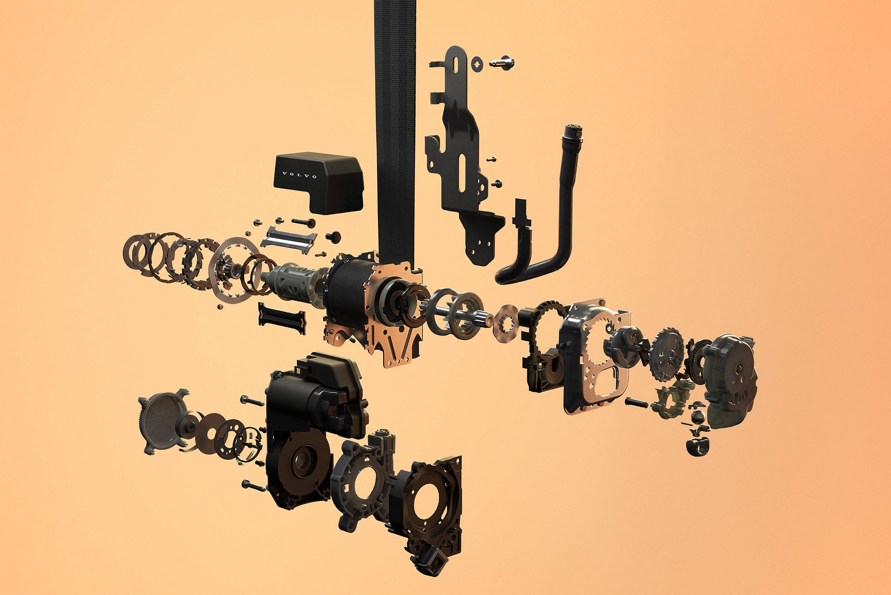 New multi-adaptive safety belt - exploded view | Vezess | Vezess