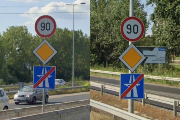 Évek óta szabálytalan lehet egy KRESZ-tábla az M5-bevezetőn 2