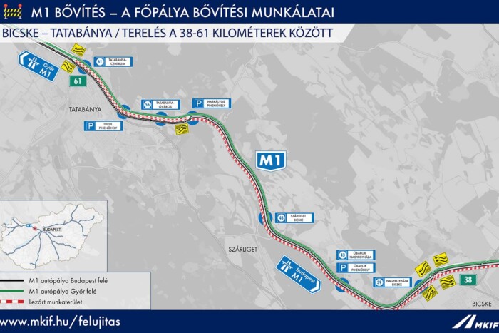 Éjszaka is újabb lezárások lesznek az M1-esen