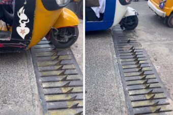 Mindenkit szabályos közlekedésre kényszerít ez a kegyetlen szerkezet