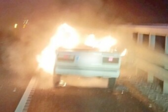 Szénné égett egy Lada az M2-esen