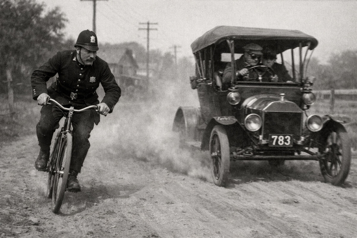 Ilyen sebességgel “száguldott” a világ első gyorshajtója